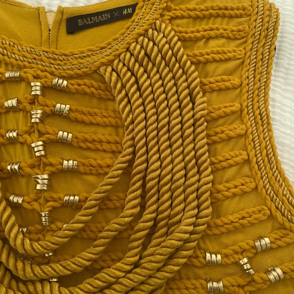 Balmain x H&M Yellow Braided Jersey Top - Picture 5 of 14